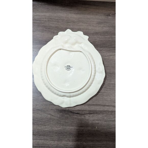 Fitz & Floyd Florentine Christmas Canape Plate Bow Pinecone Design fruit 10" - Picture 3 of 8